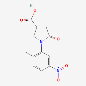 molecular formula C12H12N2O5 B8746268 1-(2-Methyl-5-nitrophenyl)-5-oxopyrrolidine-3-carboxylic acid CAS No. 345297-69-0