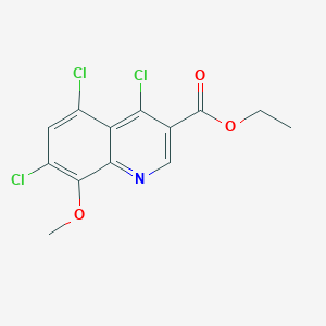 molecular formula C13H10Cl3NO3 B8746273 Ethyl 4,5,7-trichloro-8-methoxyquinoline-3-carboxylate CAS No. 648897-23-8