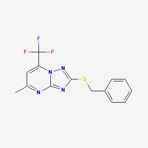 2-(Benzylsulfanyl)-5-methyl-7-(trifluoromethyl)[1,2,4]triazolo[1,5-a]pyrimidine