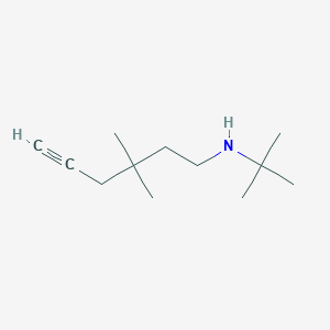 molecular formula C12H23N B8746356 N-tert-butyl-3,3-dimethylhex-5-yn-1-amine 
