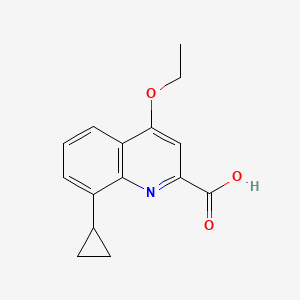 molecular formula C15H15NO3 B8746367 8-Cyclopropyl-4-ethoxyquinoline-2-carboxylic acid CAS No. 921760-53-4