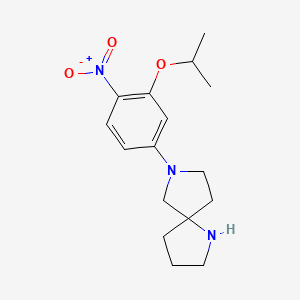molecular formula C16H23N3O3 B8746423 7-[4-Nitro-3-(propan-2-yloxy)phenyl]-1,7-diazaspiro[4.4]nonane 