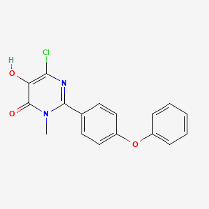molecular formula C17H13ClN2O3 B8746478 6-chloro-5-hydroxy-3-methyl-2-(4-phenoxyphenyl)pyrimidin-4(3H)-one 