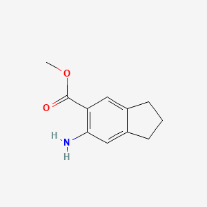 molecular formula C11H13NO2 B8746511 methyl 6-amino-2,3-dihydro-1H-indene-5-carboxylate 