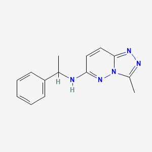 molecular formula C14H15N5 B8746585 3-methyl-N-(1-phenylethyl)[1,2,4]triazolo[4,3-b]pyridazin-6-amine 