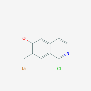 molecular formula C11H9BrClNO B8746598 7-(Bromomethyl)-1-chloro-6-methoxyisoquinoline CAS No. 209286-02-2