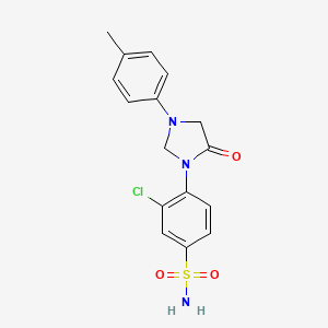 Benzenesulfonamide, 3-chloro-4-(3-(4-methylphenyl)-5-oxo-1-imidazolidinyl)-