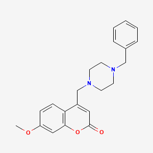 molecular formula C22H24N2O3 B8746663 4-[(4-benzylpiperazin-1-yl)methyl]-7-methoxy-2H-chromen-2-one 