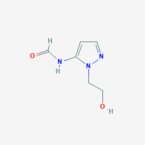 molecular formula C6H9N3O2 B8746683 5-Formamido-1-(2-hydroxyethyl)pyrazole CAS No. 122589-40-6