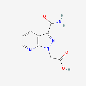 molecular formula C9H8N4O3 B8746691 (3-Carbamoyl-pyrazolo[3,4-b]pyridin-1-yl)-acetic acid 