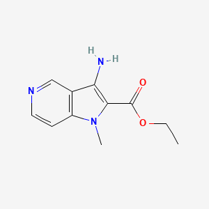 molecular formula C11H13N3O2 B8746724 1h-Pyrrolo[3,2-c]pyridine-2-carboxylic acid,3-amino-1-methyl-,ethyl ester 