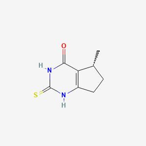 molecular formula C8H10N2OS B8746728 (R)-5-Methyl-2-thioxo-2,3,6,7-tetrahydro-1H-cyclopenta[d]pyrimidin-4(5H)-one 