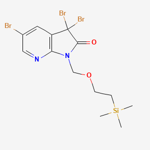 molecular formula C13H17Br3N2O2Si B8746907 2H-Pyrrolo[2,3-b]pyridin-2-one, 3,3,5-tribromo-1,3-dihydro-1-[[2-(trimethylsilyl)ethoxy]methyl]- 