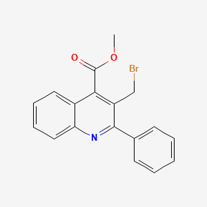 molecular formula C18H14BrNO2 B8746966 4-Quinolinecarboxylic acid, 3-(bromomethyl)-2-phenyl-, methyl ester CAS No. 272104-64-0