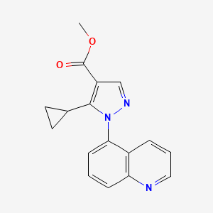 molecular formula C17H15N3O2 B8747010 Methyl 5-cyclopropyl-1-(5-quinolyl)pyrazole-4-carboxylate 