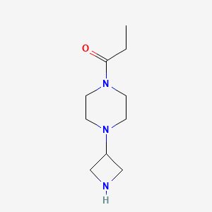 molecular formula C10H19N3O B8747162 1-Propanone, 1-[4-(3-azetidinyl)-1-piperazinyl]- 