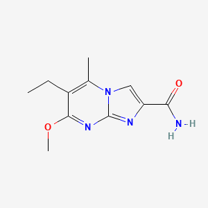 molecular formula C11H14N4O2 B8747239 6-Ethyl-7-methoxy-5-methylimidazo[1,2-a]pyrimidine-2-carboxamide CAS No. 106073-04-5