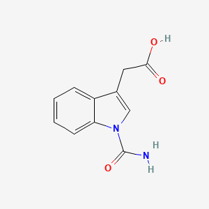 molecular formula C11H10N2O3 B8747245 (1-Carbamoyl-1H-indol-3-yl)-acetic acid 
