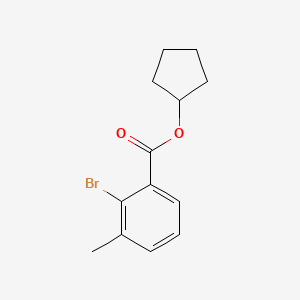 molecular formula C13H15BrO2 B8747272 Cyclopentyl 2-bromo-3-methylbenzoate 