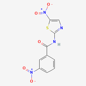 molecular formula C10H6N4O5S B8747306 3-nitro-N-(5-nitro-2-thiazolyl)benzamide CAS No. 64724-88-5