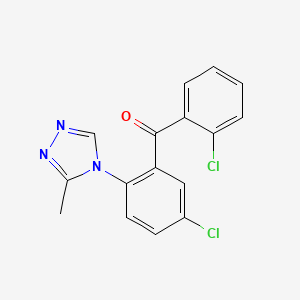 molecular formula C16H11Cl2N3O B8747354 2',5-Dichloro-2-(3-methyl-4H-1,2,4-triazol-4-yl)benzophenone CAS No. 54196-61-1