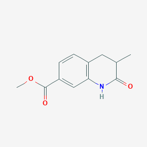 molecular formula C12H13NO3 B8747541 Methyl 3-methyl-2-oxo-1,2,3,4-tetrahydroquinoline-7-carboxylate 