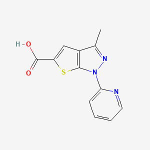 molecular formula C12H9N3O2S B8747568 3-methyl-1-(pyridin-2-yl)-1H-thieno[2,3-c]pyrazole-5-carboxylic acid 