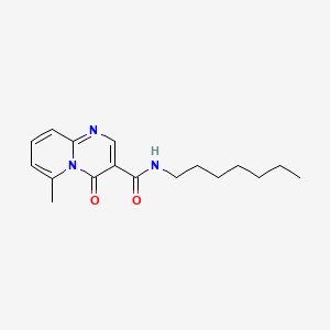 molecular formula C17H23N3O2 B8747699 4H-Pyrido(1,2-a)pyrimidine-3-carboxamide, N-heptyl-6-methyl-4-oxo- CAS No. 125055-58-5