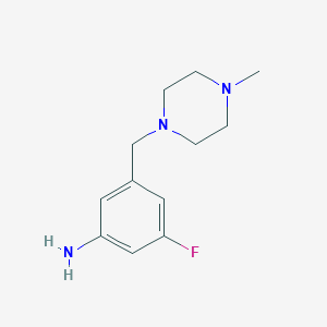 molecular formula C12H18FN3 B8747711 3-Fluoro-5-((4-methylpiperazin-1-yl)methyl)aniline 