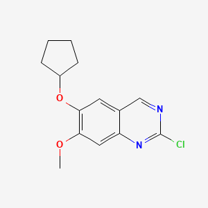 molecular formula C14H15ClN2O2 B8747714 2-Chloro-6-(cyclopentyloxy)-7-methoxyquinazoline CAS No. 956101-13-6