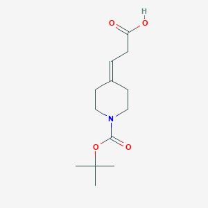 molecular formula C13H21NO4 B8747779 3-[1-(Tert-butoxycarbonyl)piperidin-4-ylidene]propanoic acid CAS No. 749196-06-3