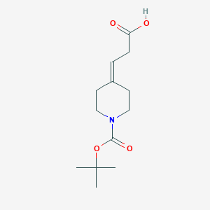 molecular formula C13H21NO4 B8747779 3-[1-[(2-methylpropan-2-yl)oxycarbonyl]piperidin-4-ylidene]propanoic acid CAS No. 749196-06-3