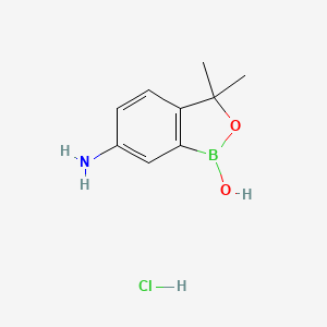 molecular formula C9H13BClNO2 B8747881 6-amino-3,3-dimethyl-3H-benzo[c][1,2]oxaborol-1-ol hydrochloride CAS No. 1266084-49-4