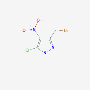 molecular formula C5H5BrClN3O2 B8747898 1H-Pyrazole, 3-(bromomethyl)-5-chloro-1-methyl-4-nitro- CAS No. 132026-53-0