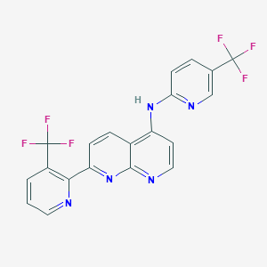 molecular formula C20H11F6N5 B8747982 1,8-Naphthyridin-4-amine, 7-[3-(trifluoromethyl)-2-pyridinyl]-N-[5-(trifluoromethyl)-2-pyridinyl]- 