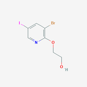 molecular formula C7H7BrINO2 B8748082 2-((3-Bromo-5-iodopyridin-2-yl)oxy)ethanol 
