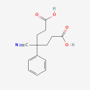 molecular formula C14H15NO4 B8748145 4-Cyano-4-phenylheptanedioic acid CAS No. 37563-99-8