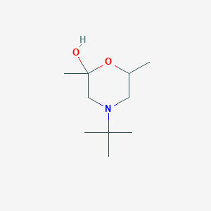 molecular formula C10H21NO2 B8748163 2-Morpholinol, 4-(1,1-dimethylethyl)-2,6-dimethyl- CAS No. 109605-04-1