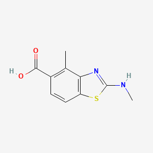 molecular formula C10H10N2O2S B8748229 4-Methyl-2-(methylamino)-1,3-benzothiazole-5-carboxylic acid CAS No. 306276-93-7