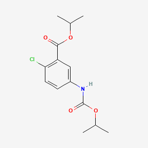 molecular formula C14H18ClNO4 B8748240 Benzoic acid, 2-chloro-5-(((1-methylethoxy)carbonyl)amino)-, 1-methylethyl ester CAS No. 135812-31-6