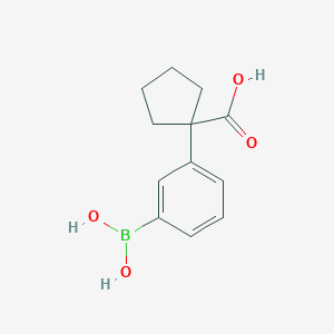 molecular formula C12H15BO4 B8748276 3-(1-Carboxy-cyclopentyl)-phenylboronic acid 