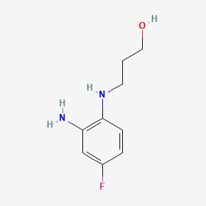 molecular formula C9H13FN2O B8748517 3-((2-Amino-4-fluorophenyl)amino)propan-1-ol CAS No. 84145-70-0