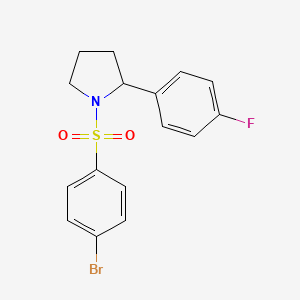 molecular formula C16H15BrFNO2S B8748627 (RS)-1-(4-Bromo-benzenesulfonyl)-2-(4-fluoro-phenyl)-pyrrolidine 