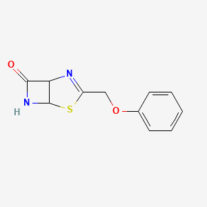 molecular formula C11H10N2O2S B8748633 3-(Phenoxymethyl)-4-thia-2,6-diazabicyclo[3.2.0]hept-2-EN-7-one CAS No. 71698-17-4