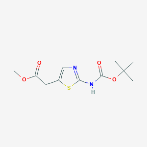 molecular formula C11H16N2O4S B8748637 Methyl [2-({[(2-methyl-2-propanyl)oxy]carbonyl}amino)-1,3-thiazol-5-yl]acetate 
