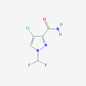 molecular formula C5H4ClF2N3O B8748809 4-Chloro-1-(difluoromethyl)-1H-pyrazole-3-carboxamide 