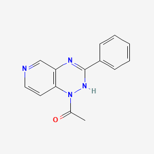 molecular formula C14H12N4O B8749059 Pyrido(3,4-e)-1,2,4-triazine, 1,2-dihydro-1-acetyl-3-phenyl- CAS No. 76603-26-4