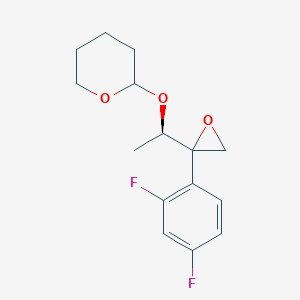 molecular formula C15H18F2O3 B8749194 2H-Pyran, 2-[(1R)-1-[2-(2,4-difluorophenyl)oxiranyl]ethoxy]tetrahydro- CAS No. 212890-35-2