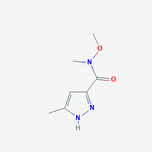 molecular formula C7H11N3O2 B8749198 N-methoxy-N,3-dimethyl-1H-pyrazole-5-carboxamide 