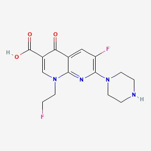1,8-Naphthyridine-3-carboxylic acid, 1,4-dihydro-6-fluoro-1-(2-fluoroethyl)-4-oxo-7-(1-piperazinyl)-